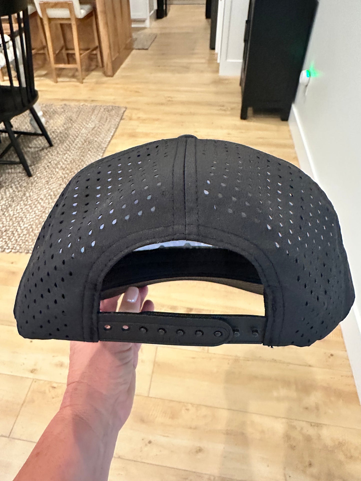 Don't Chase A Tail- Leather Patch Black and Orange Rope Unisex Hat