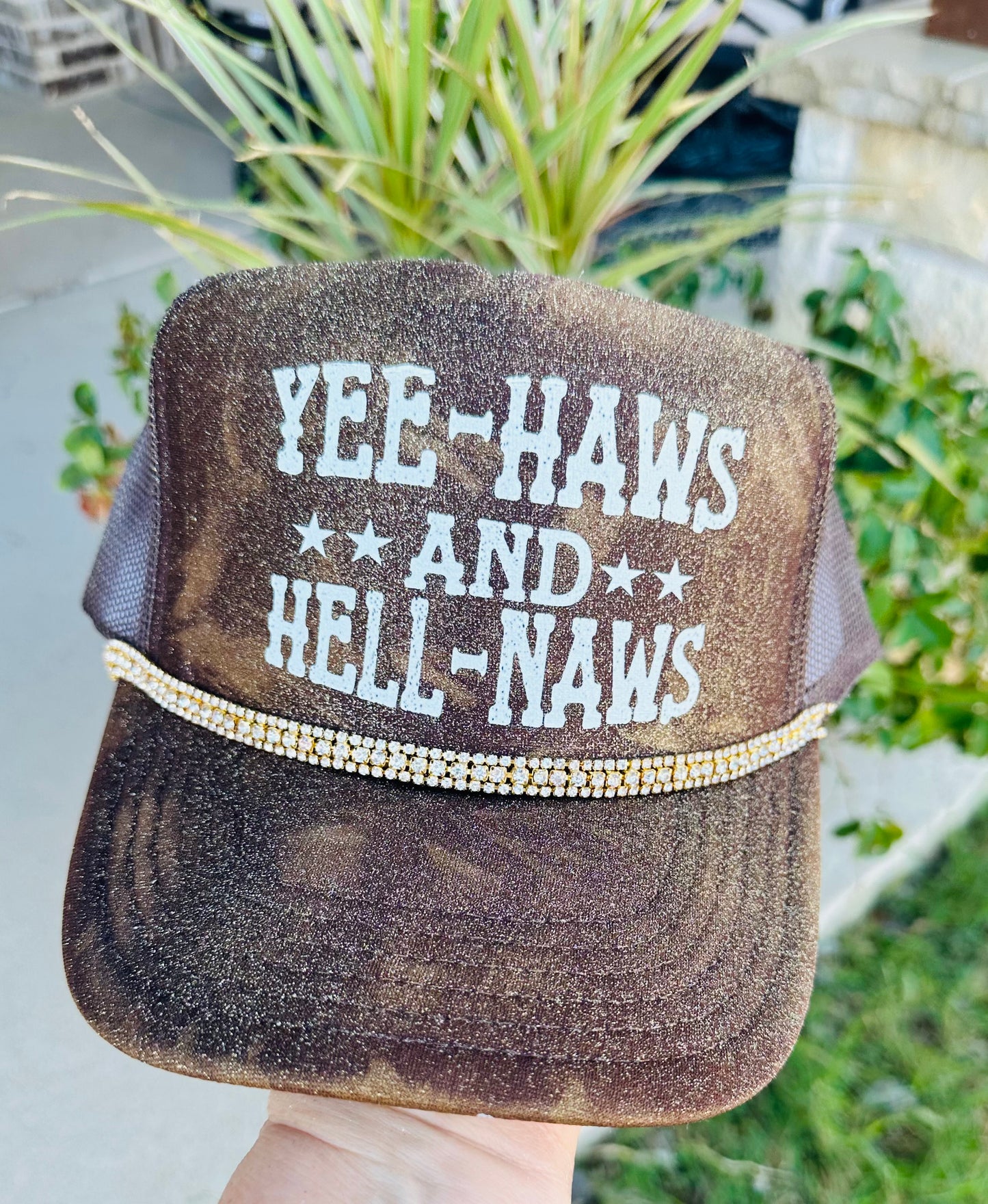 YeeHaws and HellNaws Painted Trucker Hat