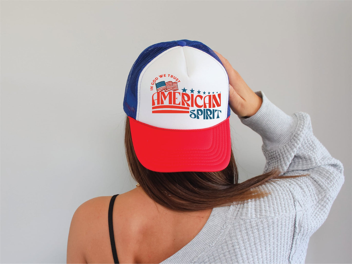 American Spirit Red/White/Blue Trucker Hat