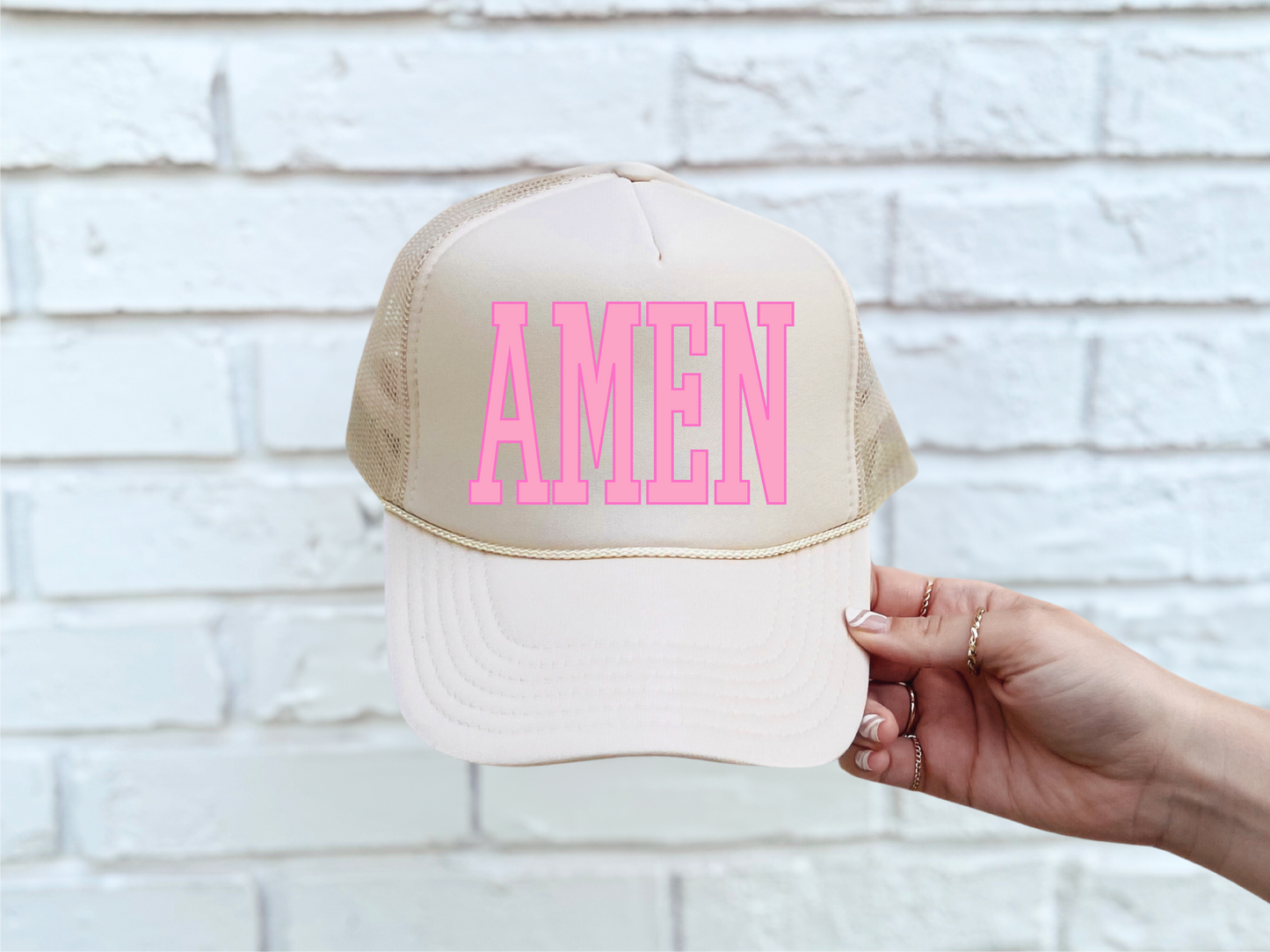 Amen Tan Trucker Hat