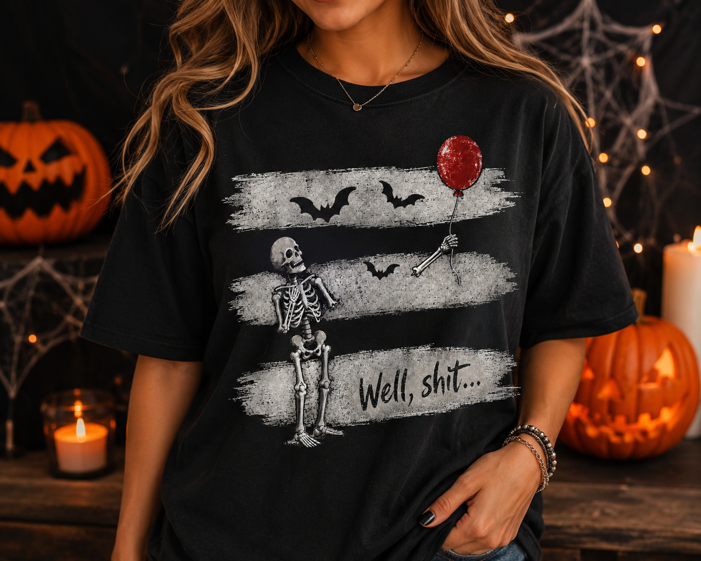 Well Sh*t Skeleton - Black Unisex Comfort Color Tee