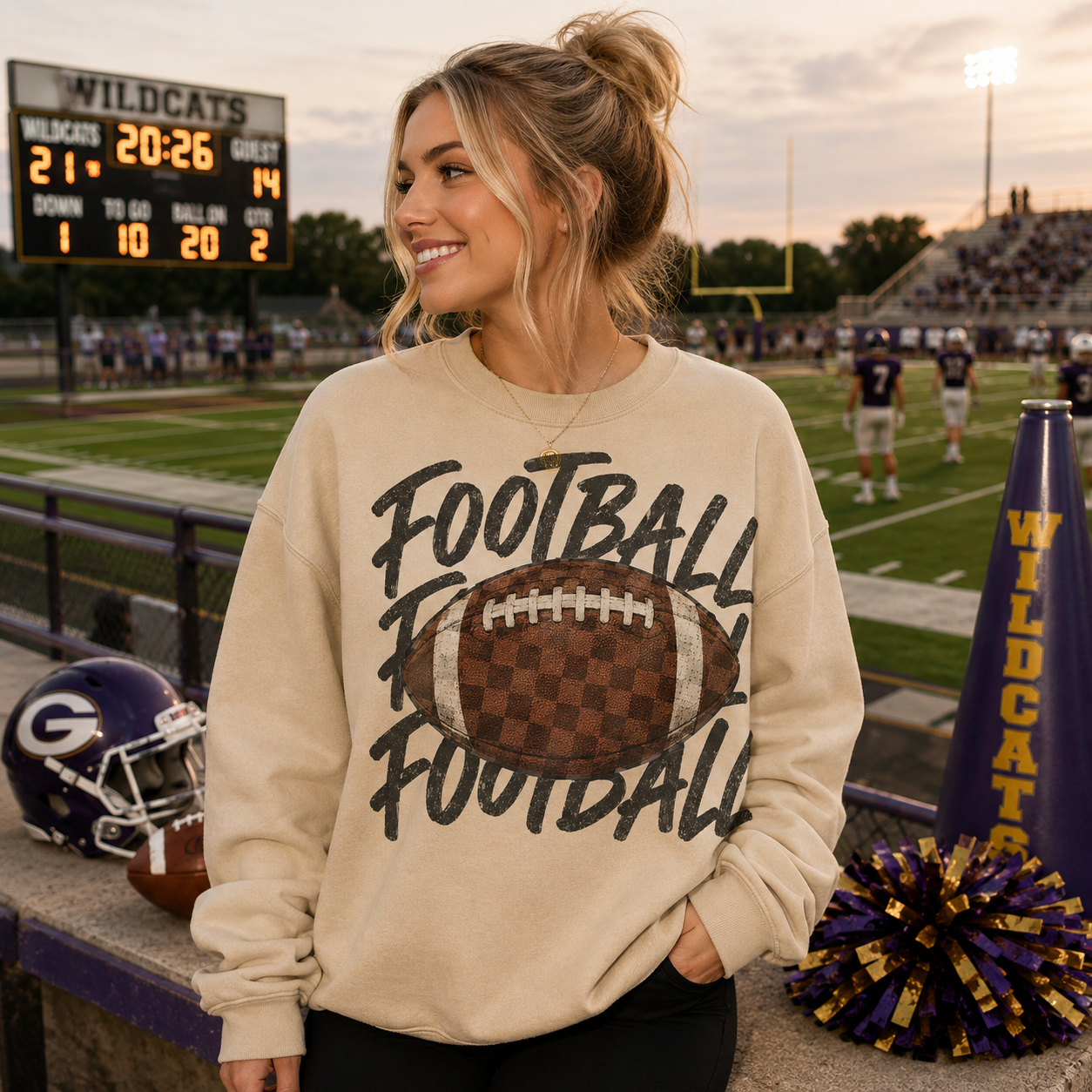 Checkered Football - Unisex Graphic Sweater