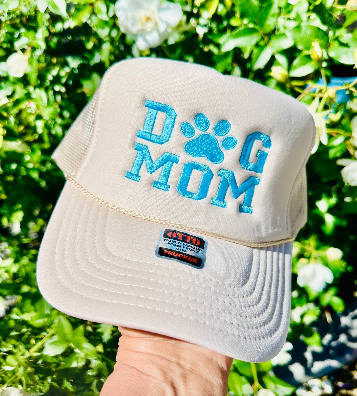 Dog Mom Tan Trucker Hat