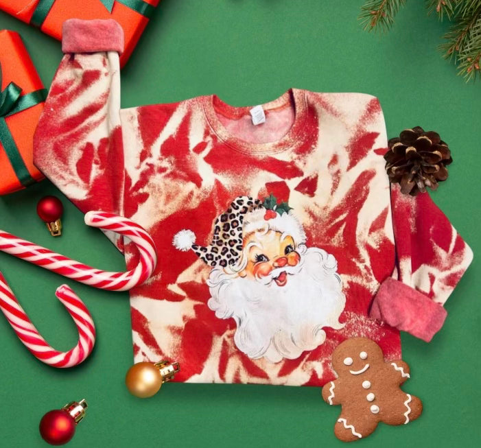 Bleached Leopard Santa- Scrunched