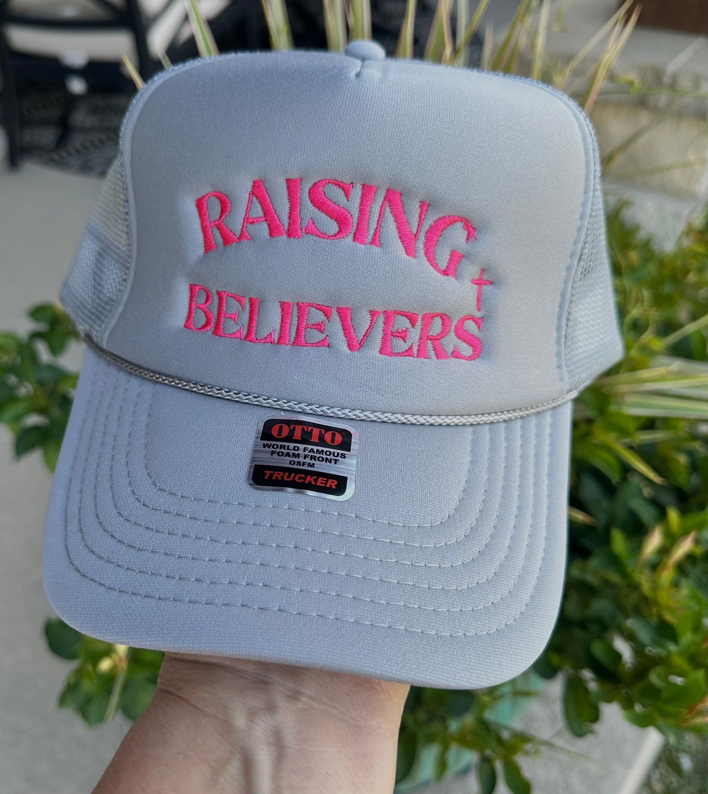 Raising Believers Light Grey Trucker Hat