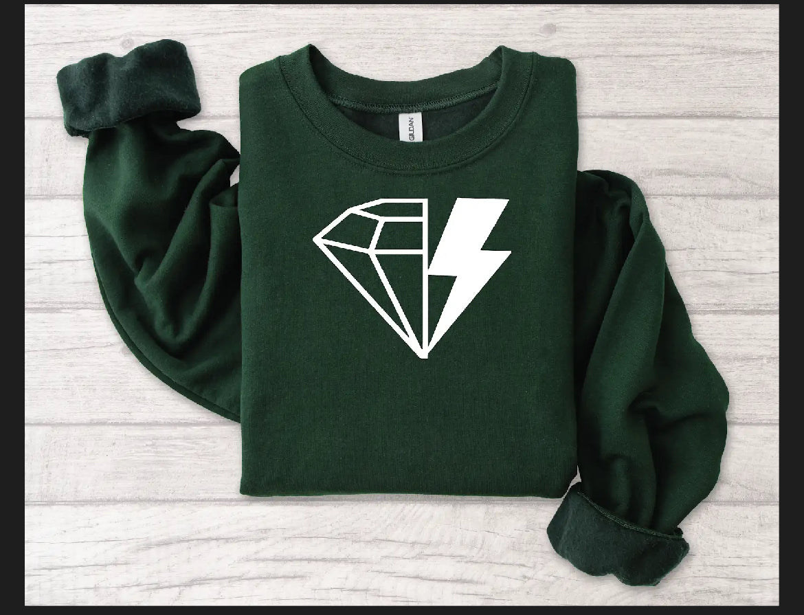 Fizz City Embroidery Sweater Forest with White Embroidery Design