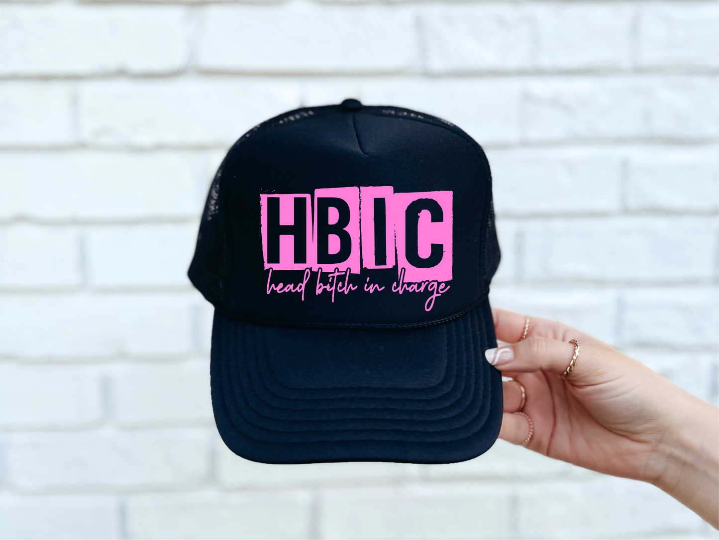 HBIC Black Trucker Hat