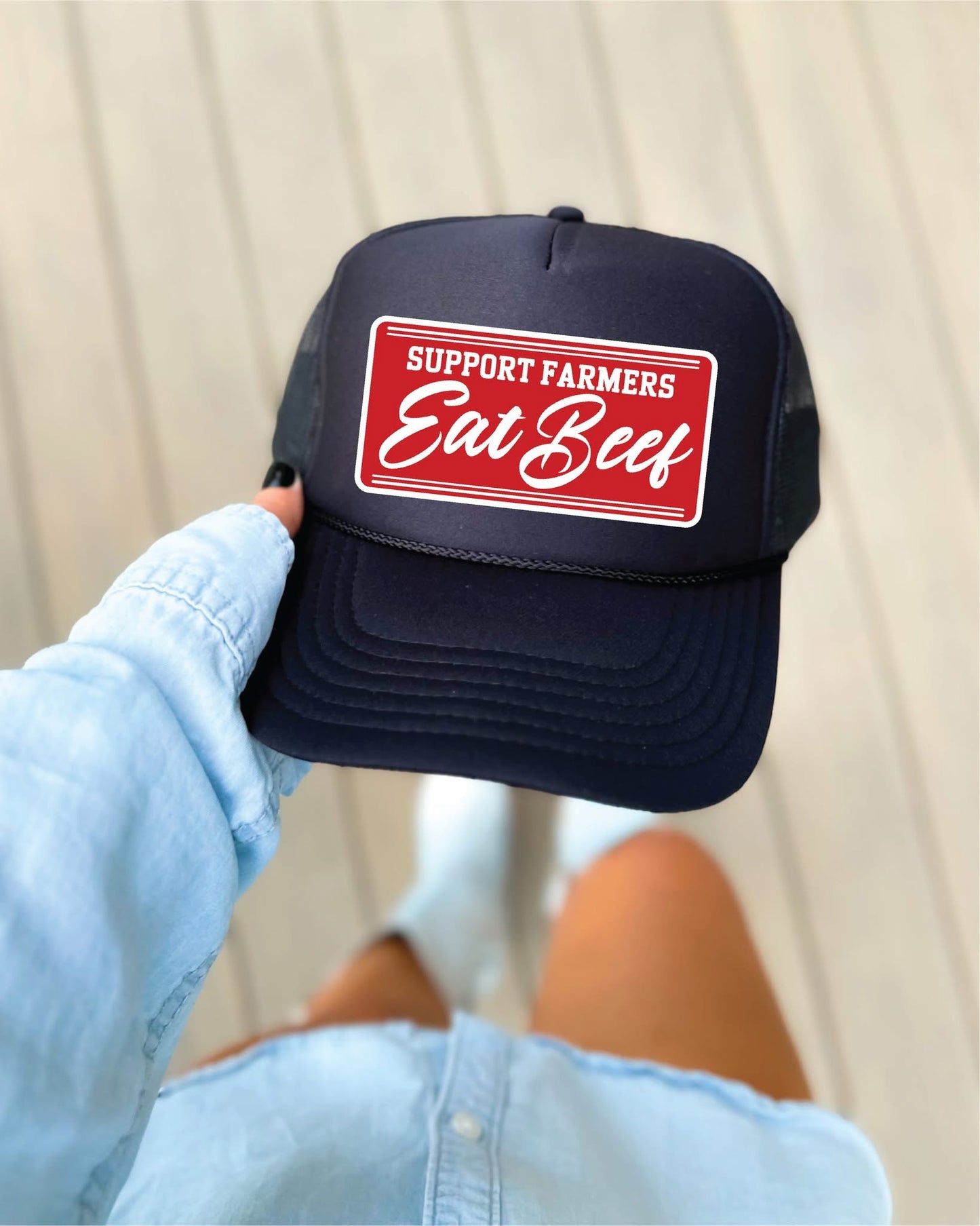 Support Local Farmers -Black Unisex Foam Trucker HAT