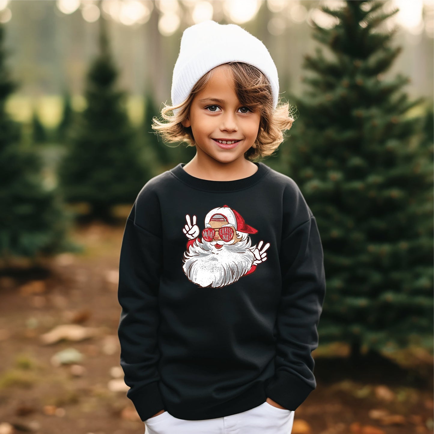 Santa Peace sign