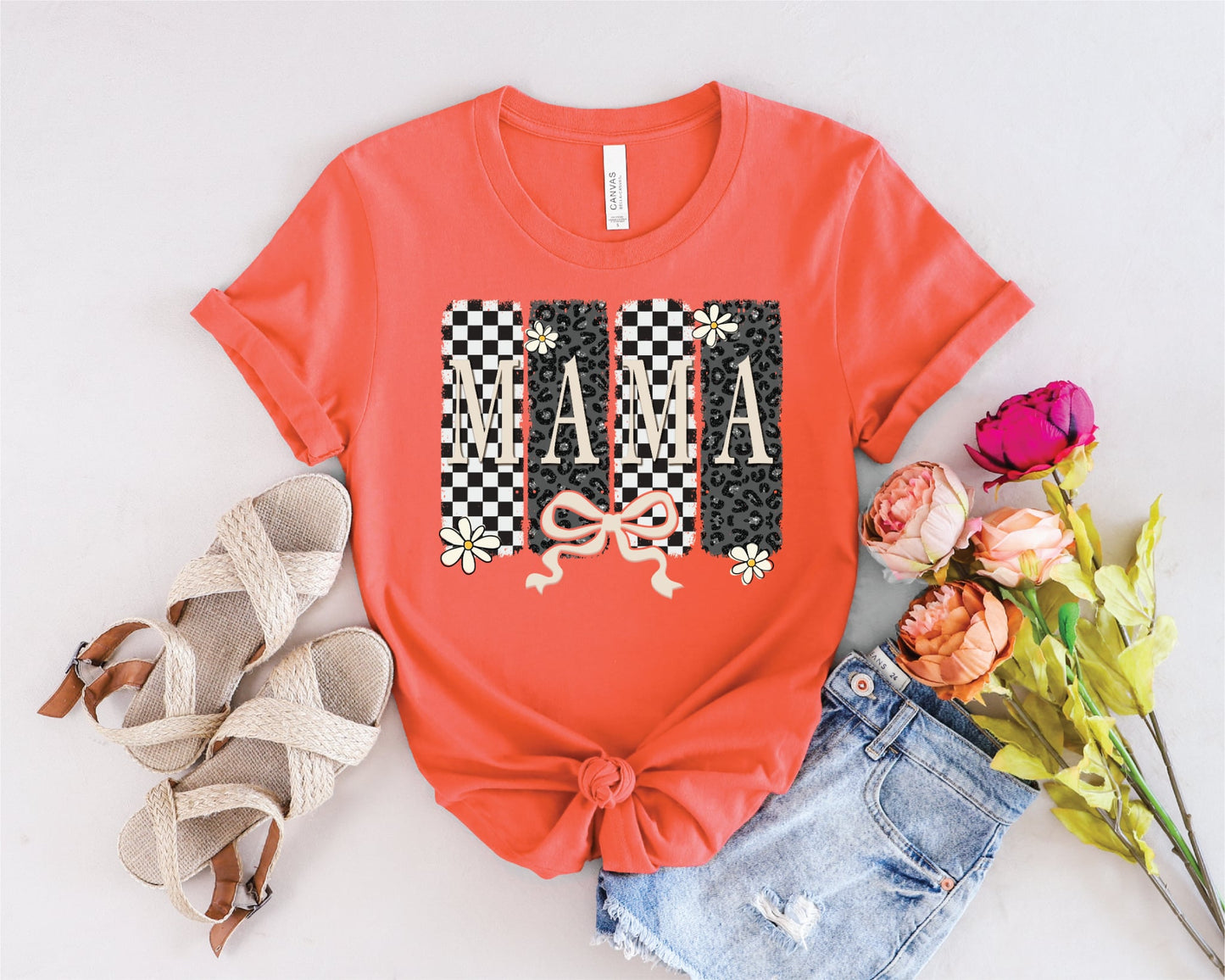 Mama Checkered Bow