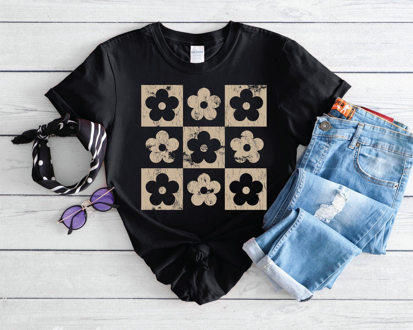 Floral Checkered