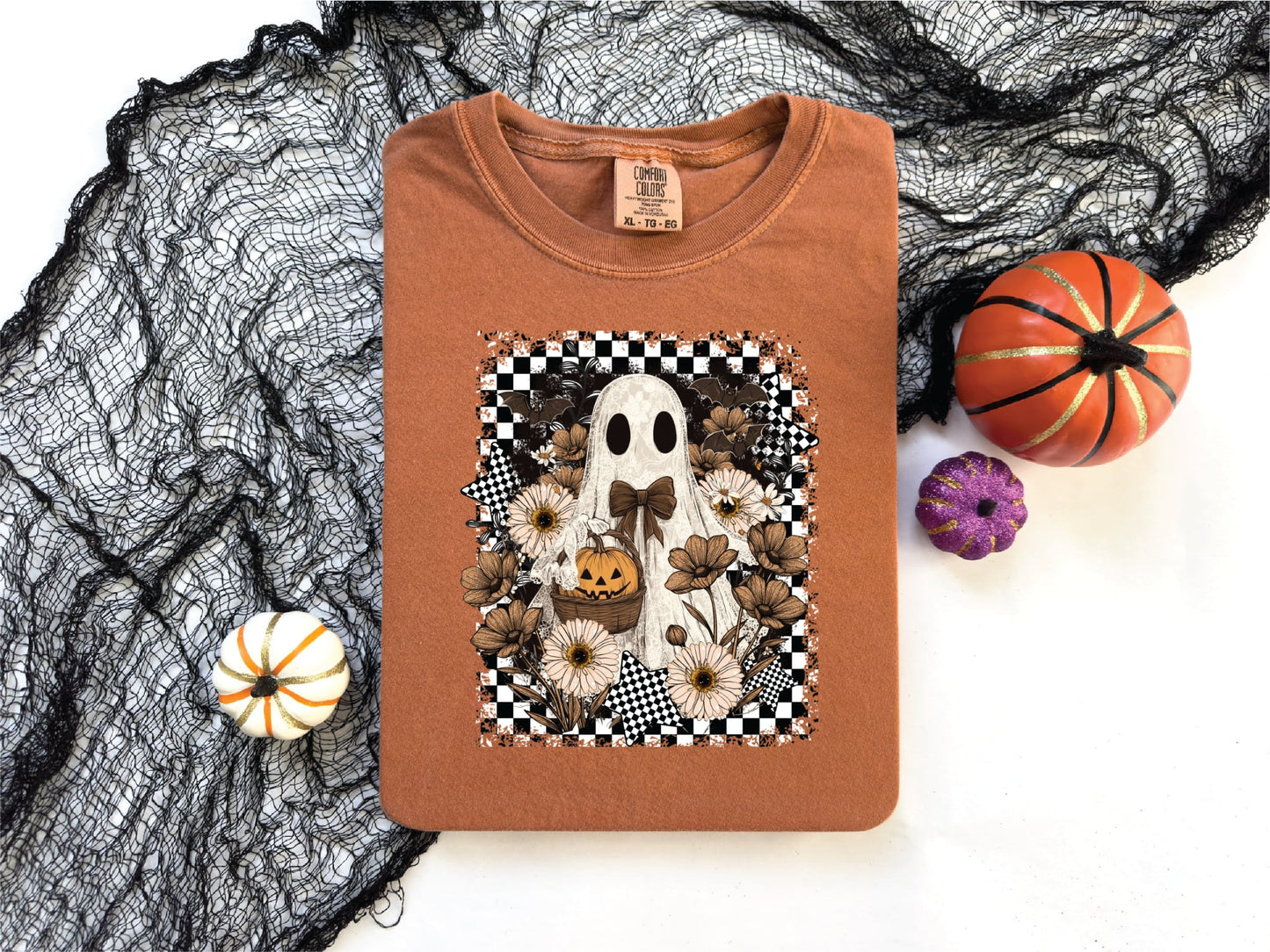 Checked Ghost - Comfort Color Unisex Graphic T-Shirt