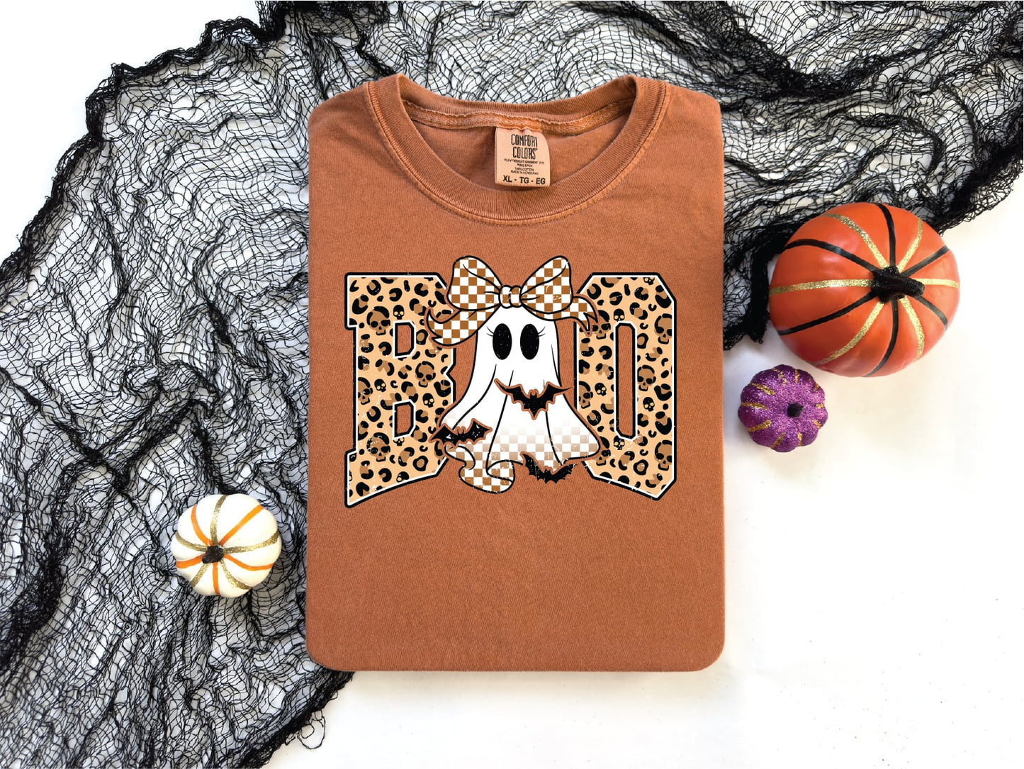 Boo Leopard Ghost - Comfort Color Unisex Graphic T-Shirt