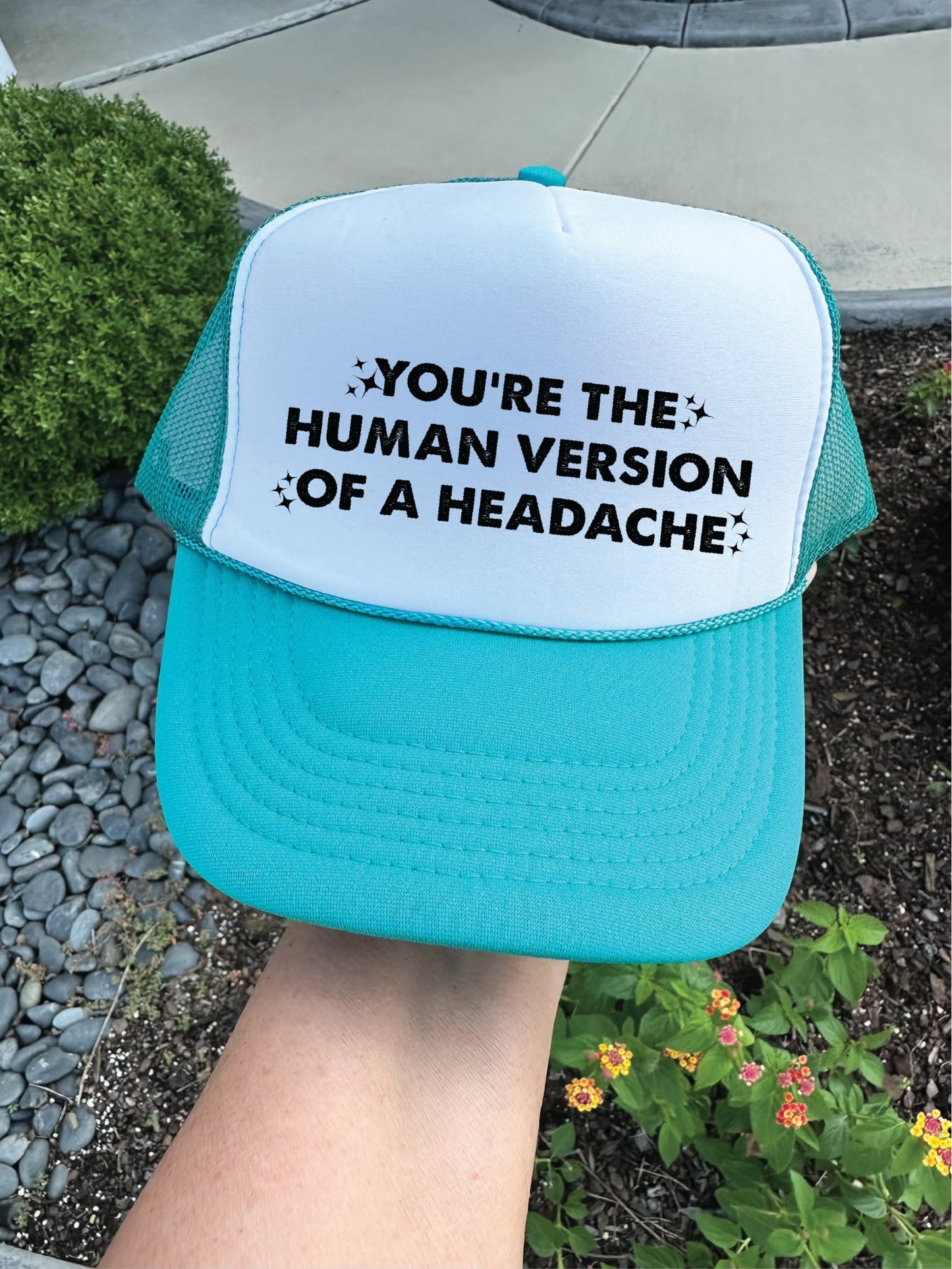 You Are The Human Version Jade & White Trucker Hat