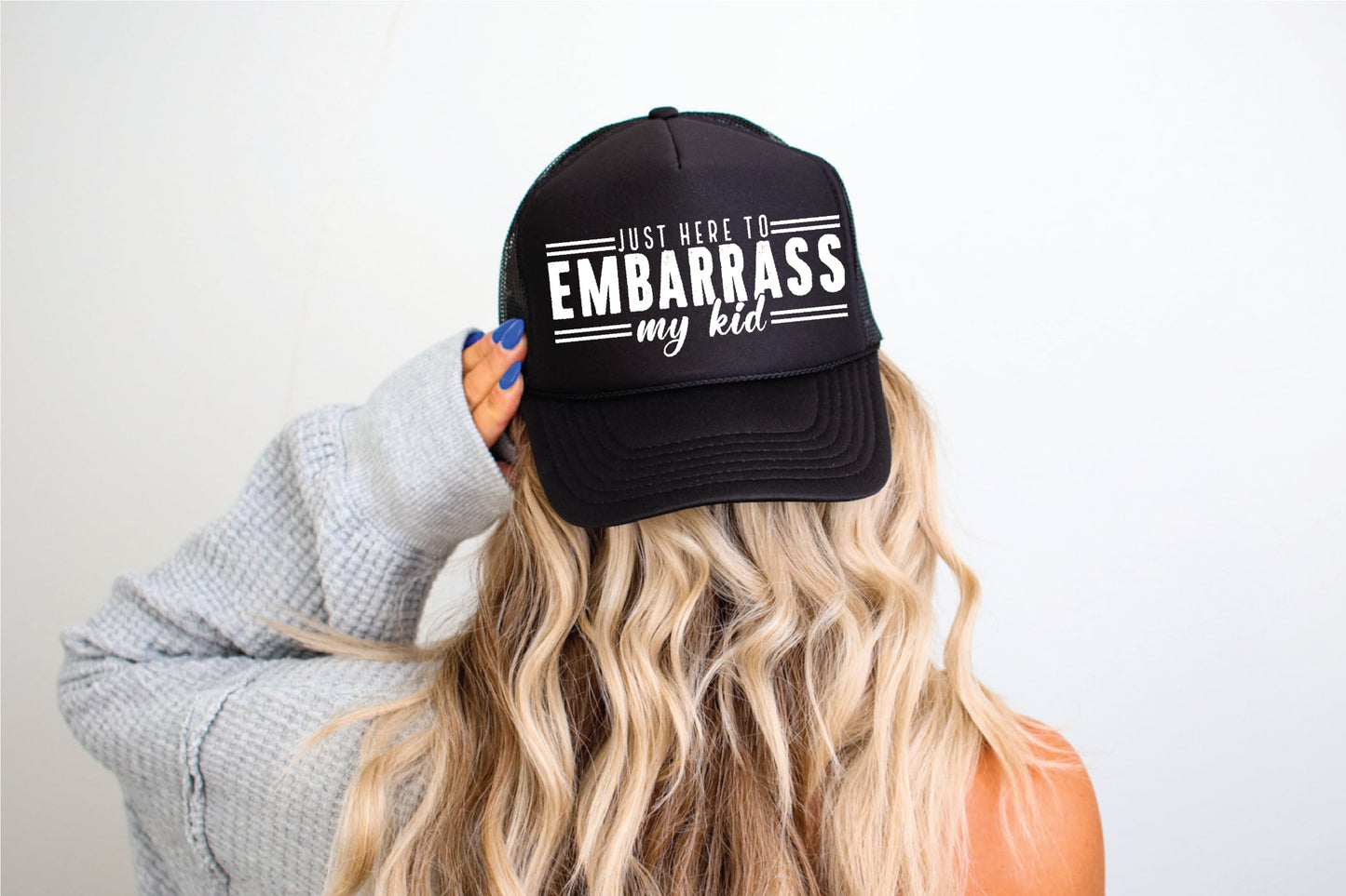 Embarrass My Kid Black Unisex Foam Trucker Hat