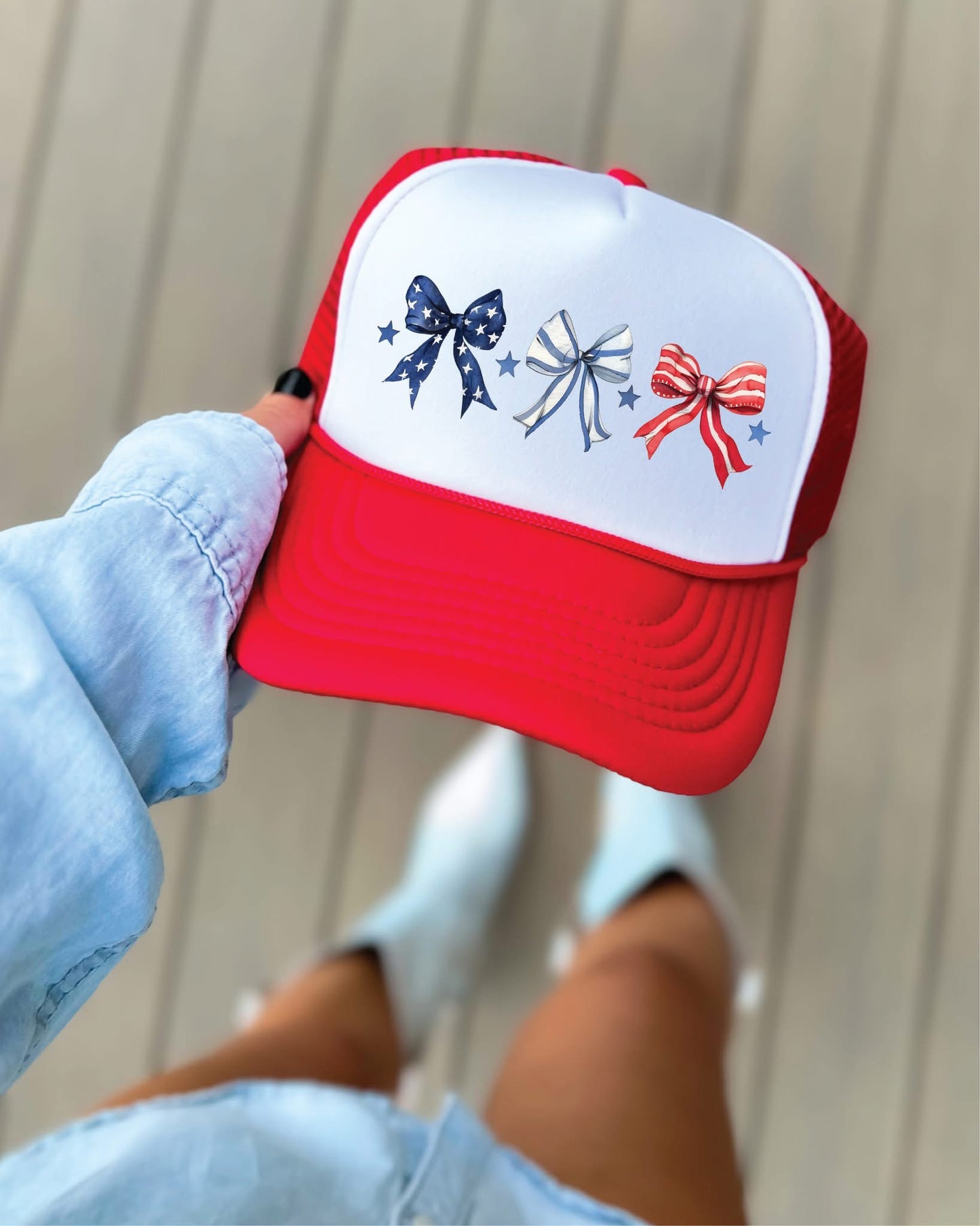 American Bows Red & White Unisex Foam Trucker Hat
