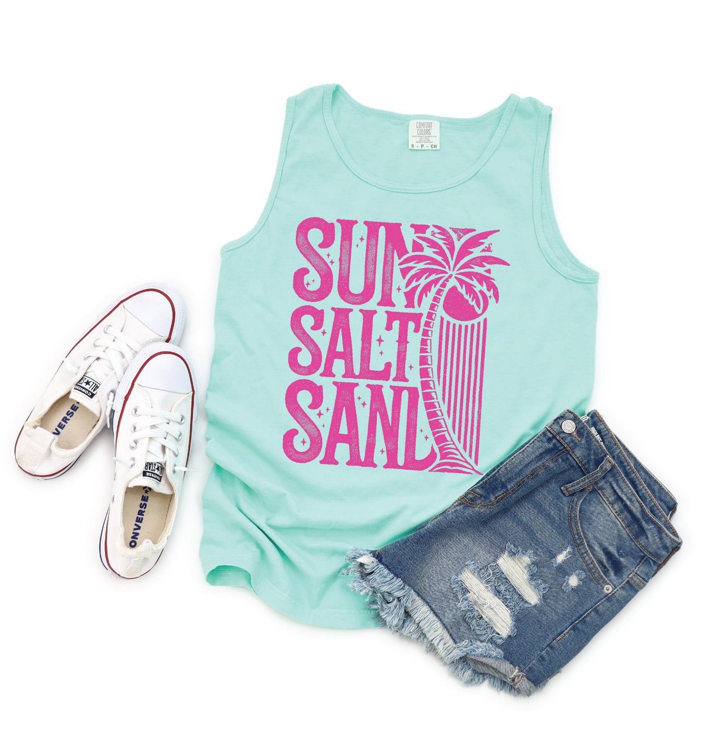 Sun Salt Sand - Unisex Comfort Color Graphic Tank