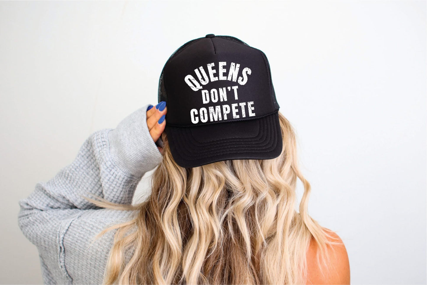 Queens Don’t Compete- Black Unisex Foam Trucker Hat