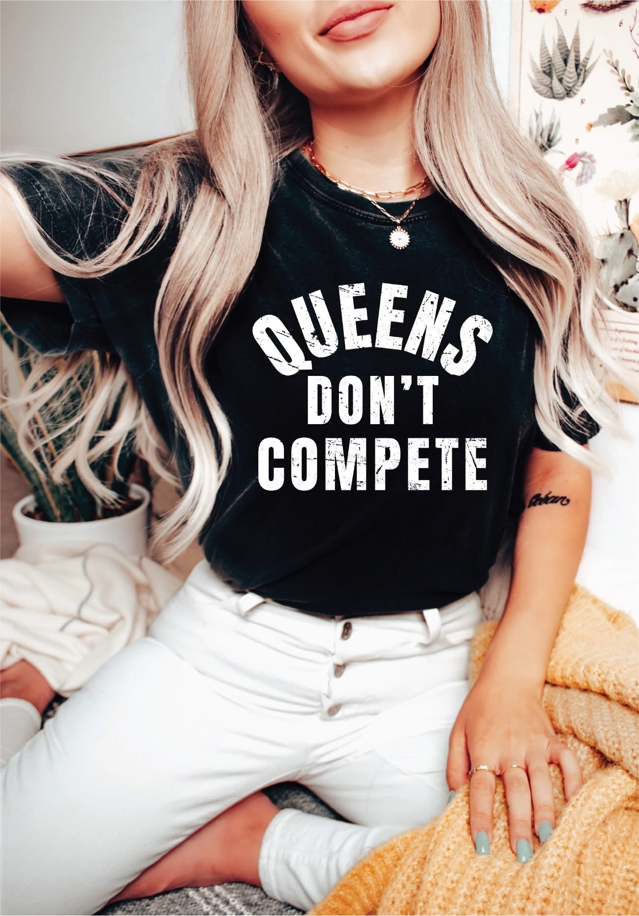 Queens Don’t Compete- Unisex Graphic Comfort Color Tee