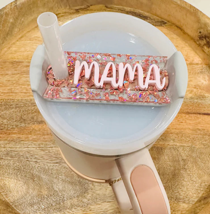 Rose Gold Splatter & Barely Pink Cup Topper