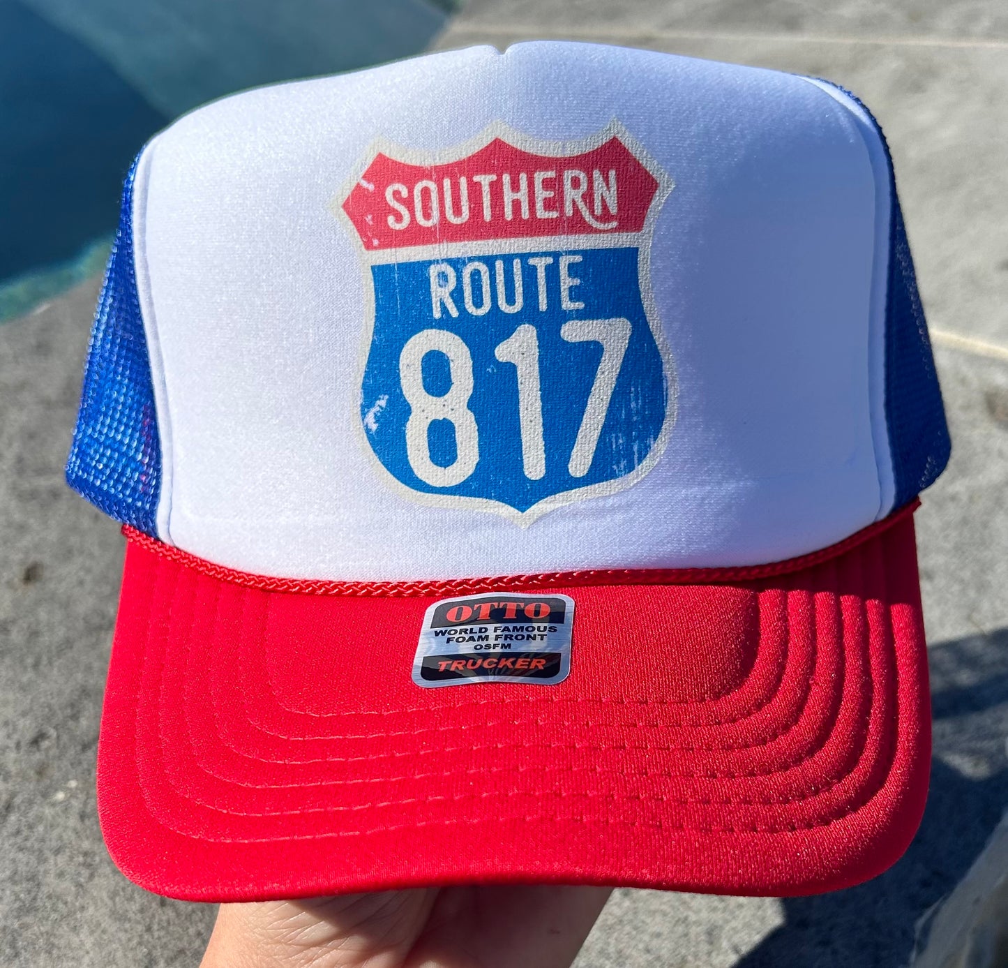 Southern Route 817 Red/White/Blue Trucker Hat