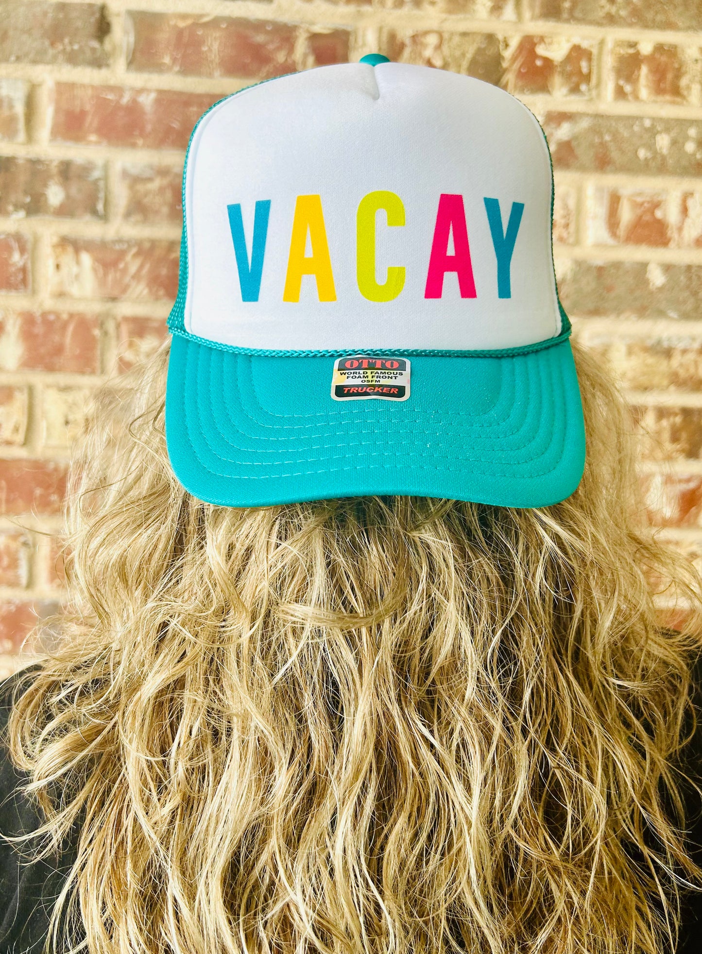 Vacay Jade & White Trucker Hat
