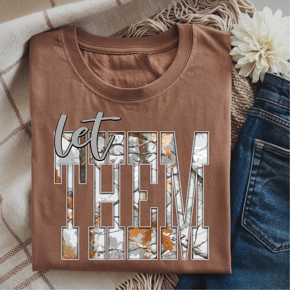 LET THEM CAMO- UNISEX GRAPHIC TEE