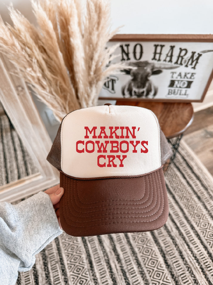 Makin' Cowboys Cry Brown & Tan Trucker Hat