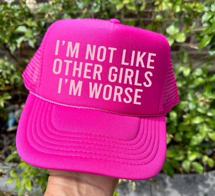 Not Like Other Girls Hot Pink Trucker Hat