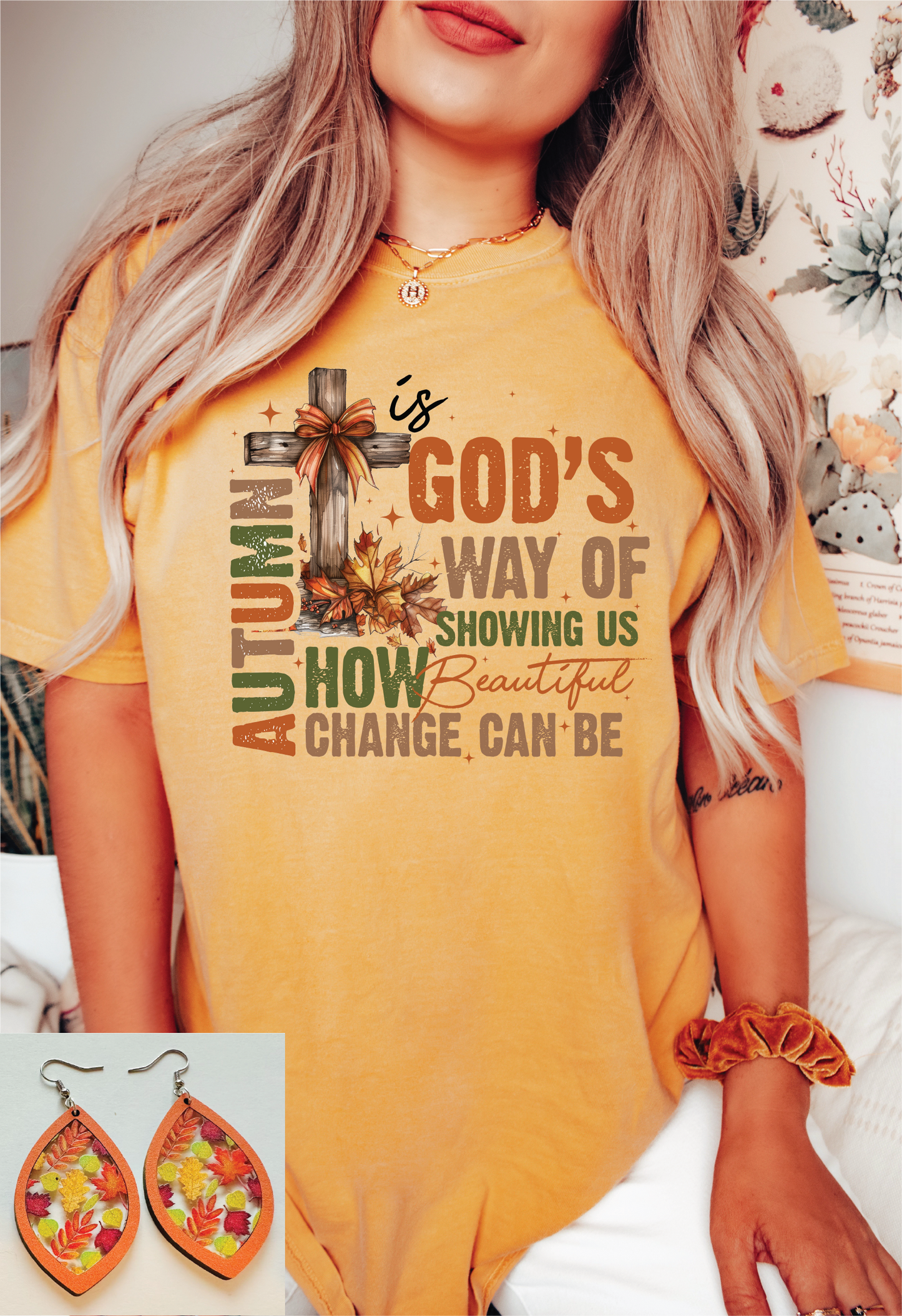 Autumn Change Mustard Tee