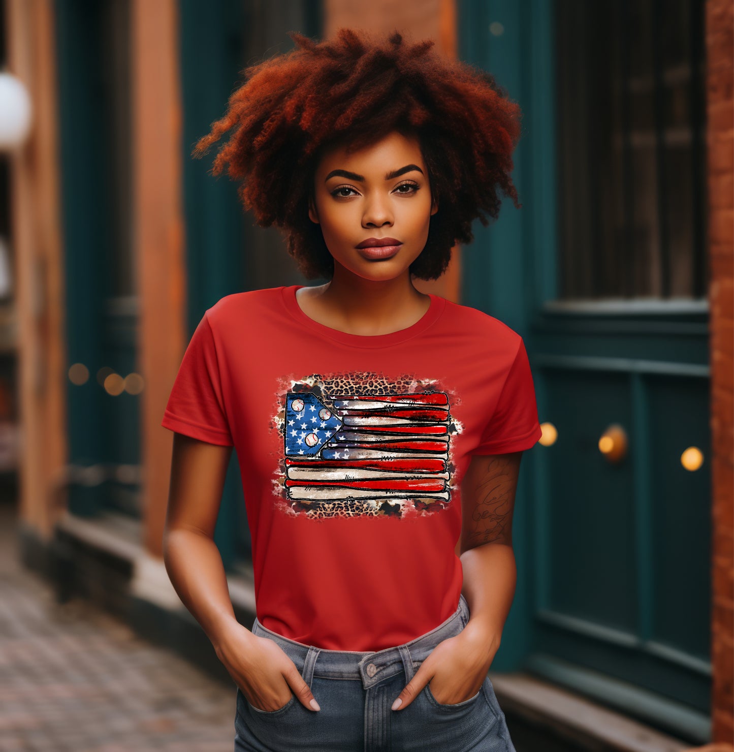 Baseball American Flag