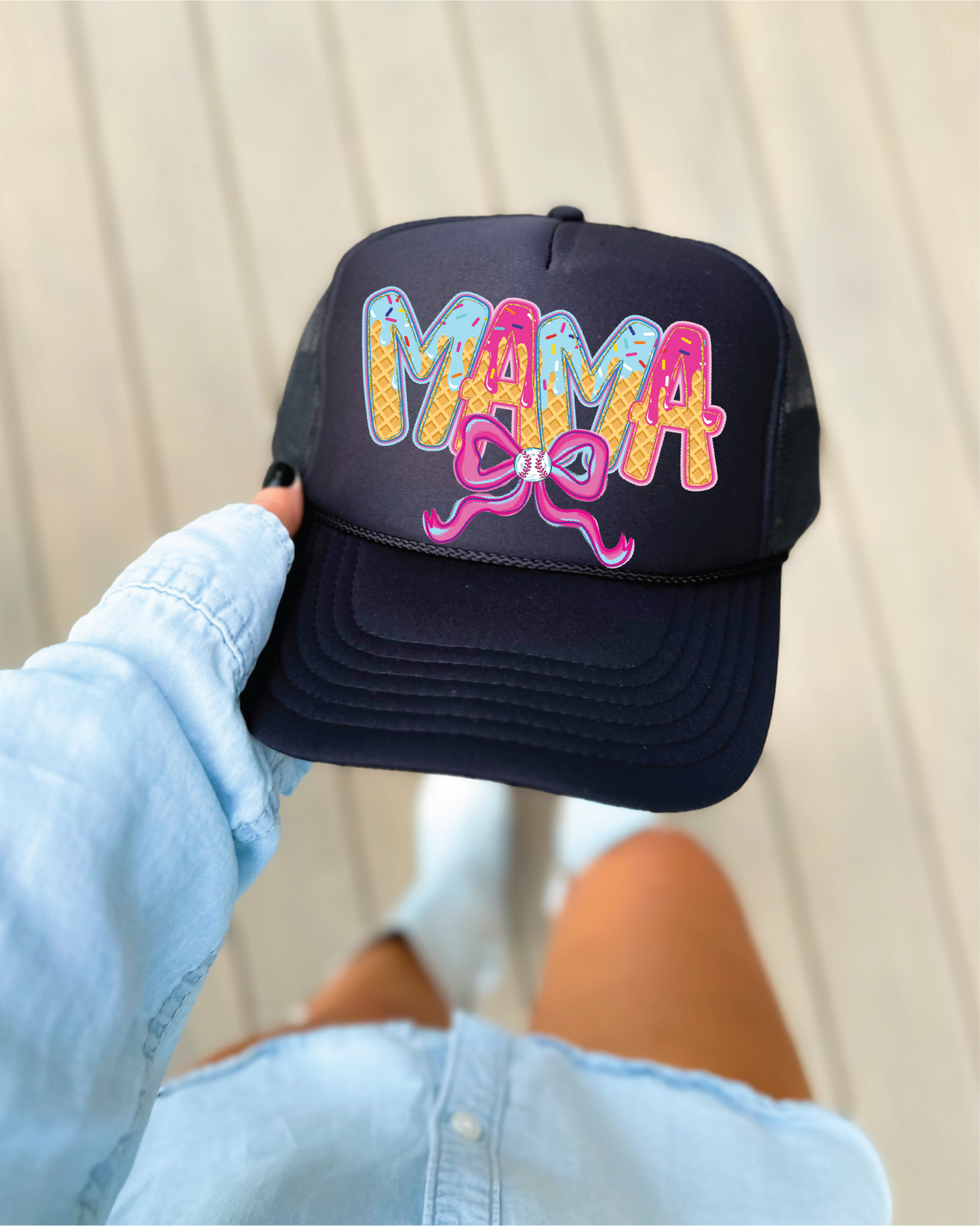 Baseball Mama Ice cream Trucker Hat