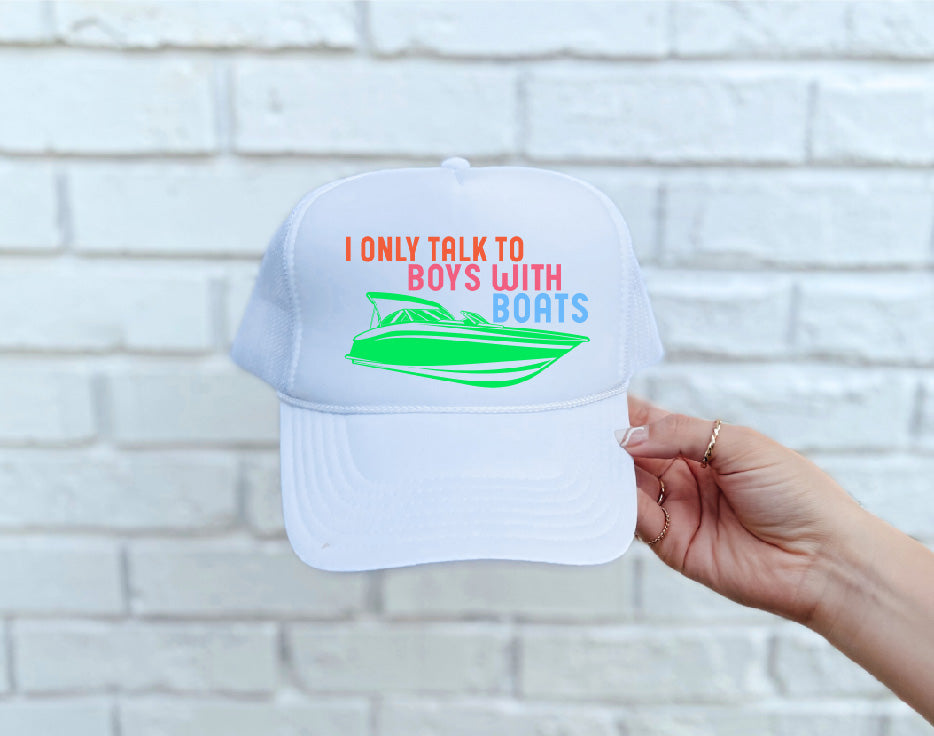 Boys with Boats White Trucker Hat