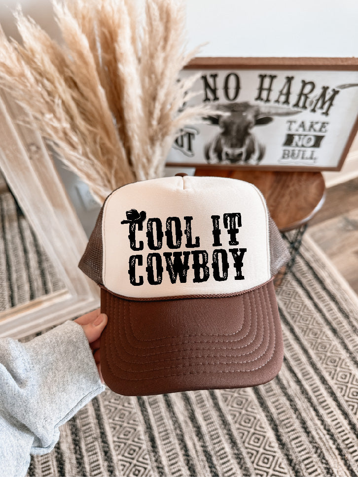 Cool It Cowboy Brown & Tan Trucker Hat