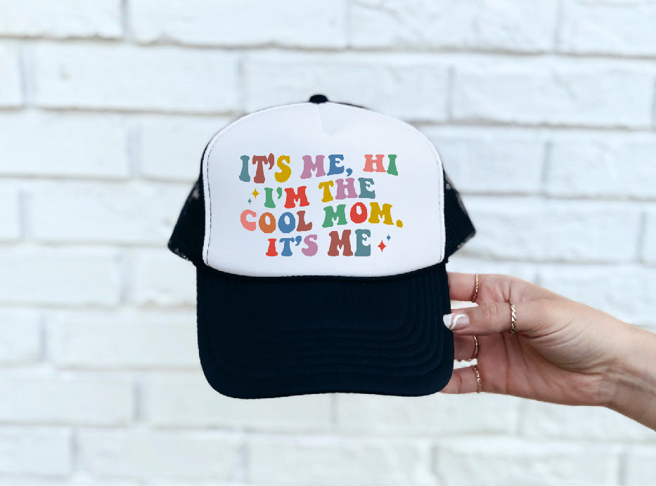 Cool Mom Black & White Trucker Hat