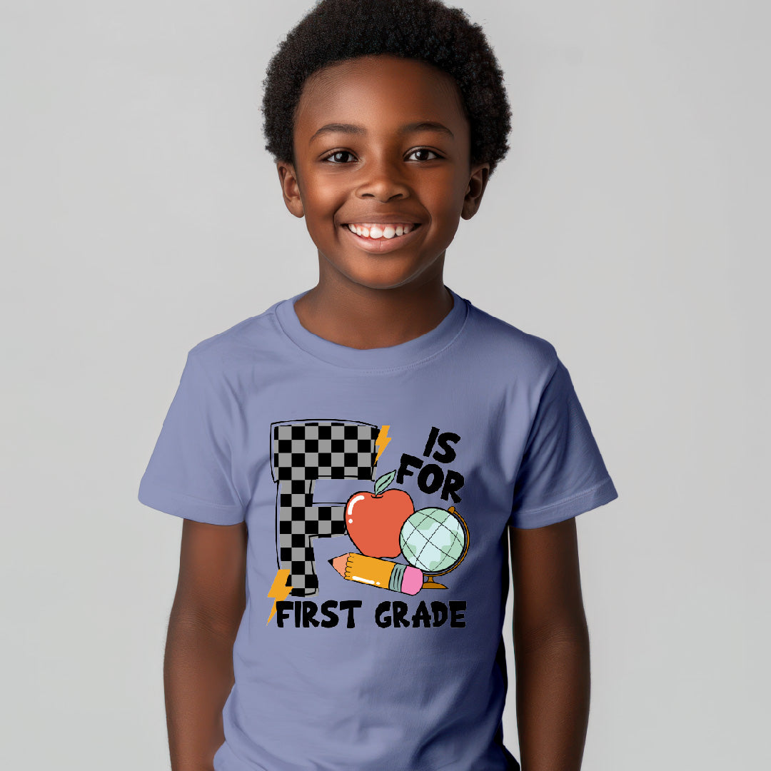 F is for First Grade (Checkered)