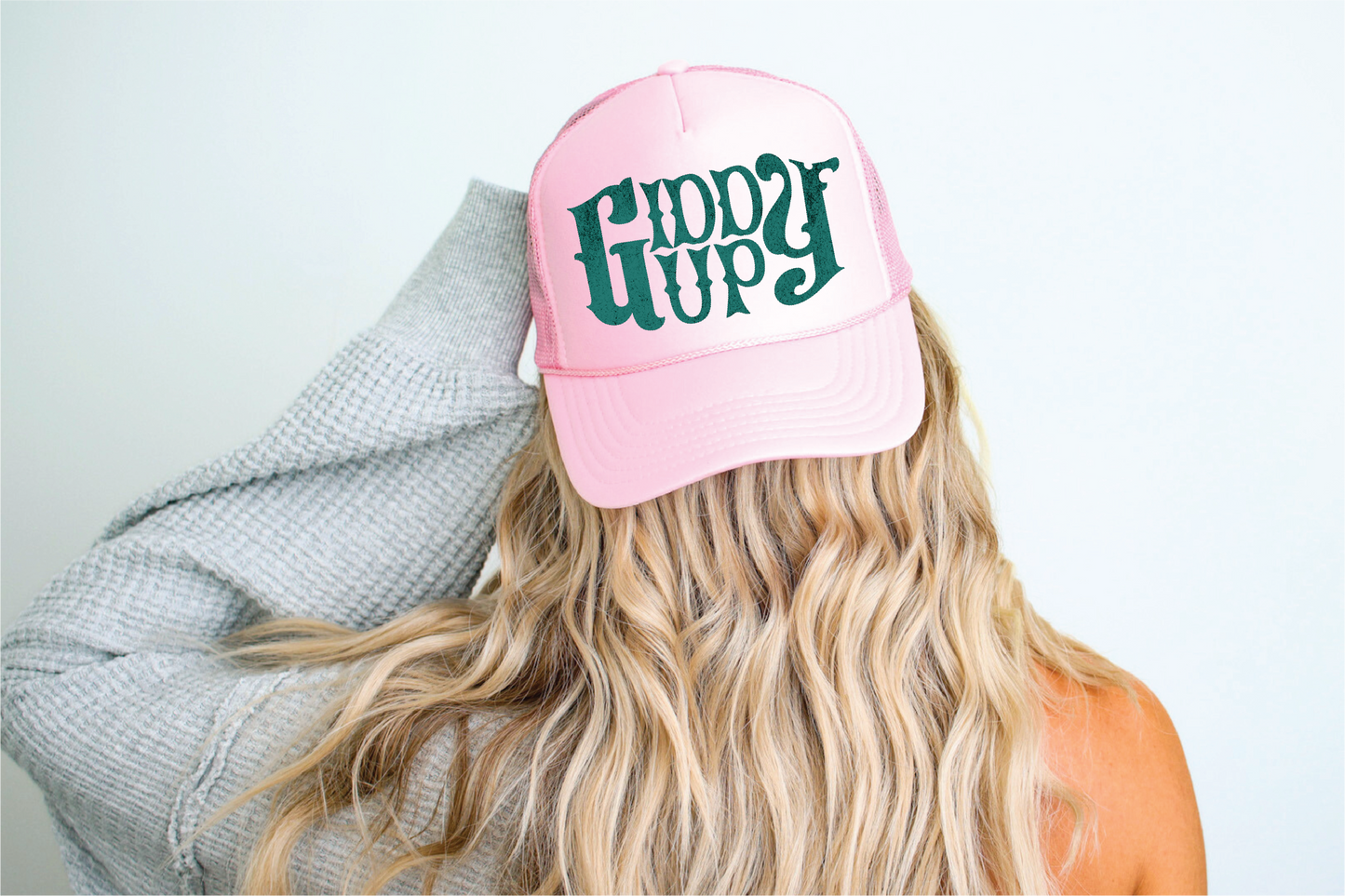Giddy Up Light Pink Trucker Hat