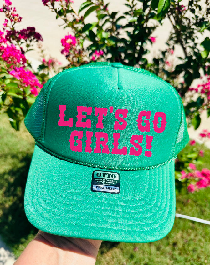 Let's Go Girls Kelly Green Trucker Hat
