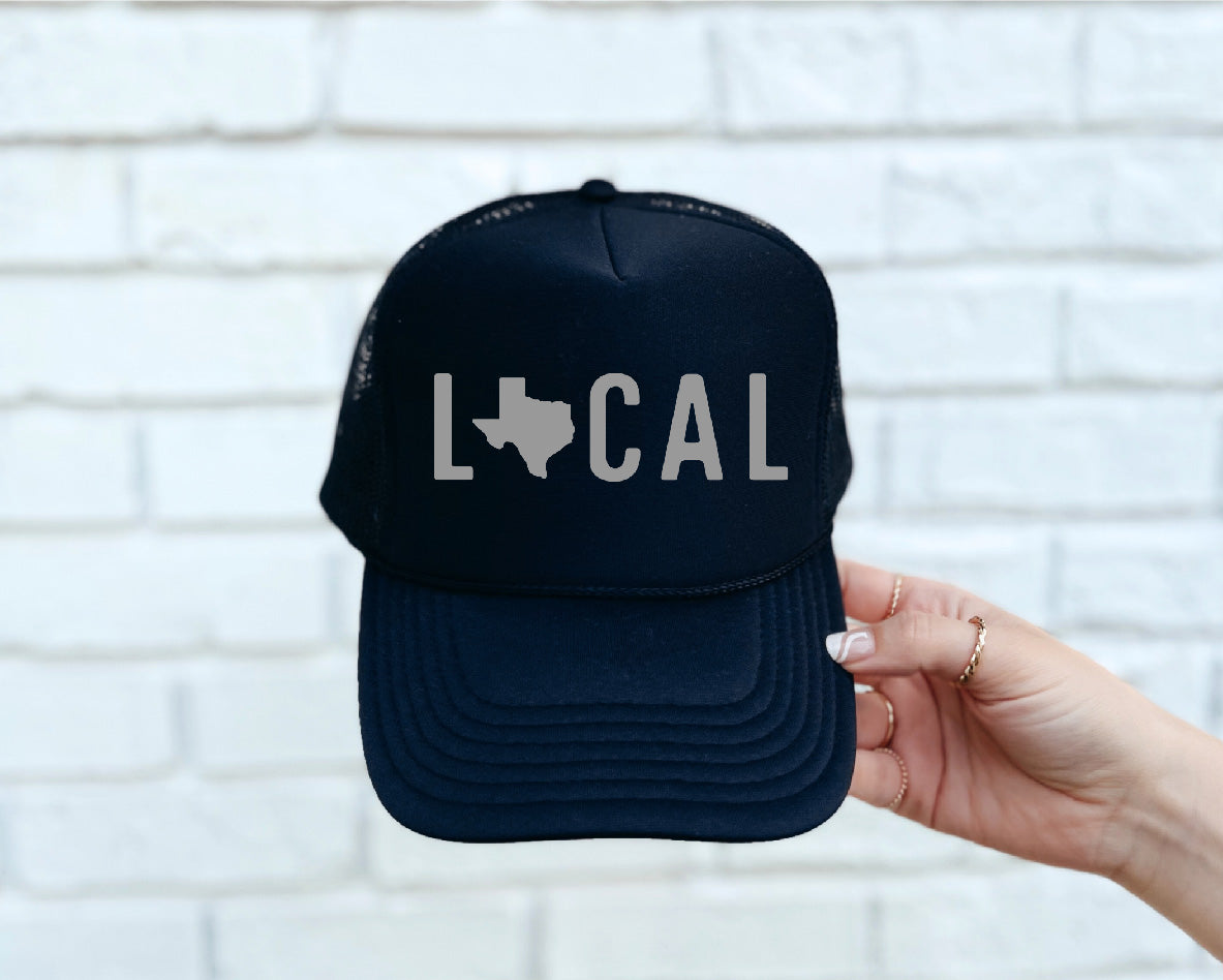 Local (Texas) Black Trucker Hat