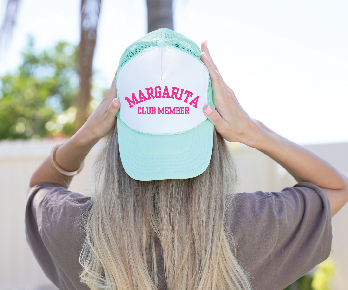 Margarita Club Member- Seafoam and White Unisex Foam Trucker Hat
