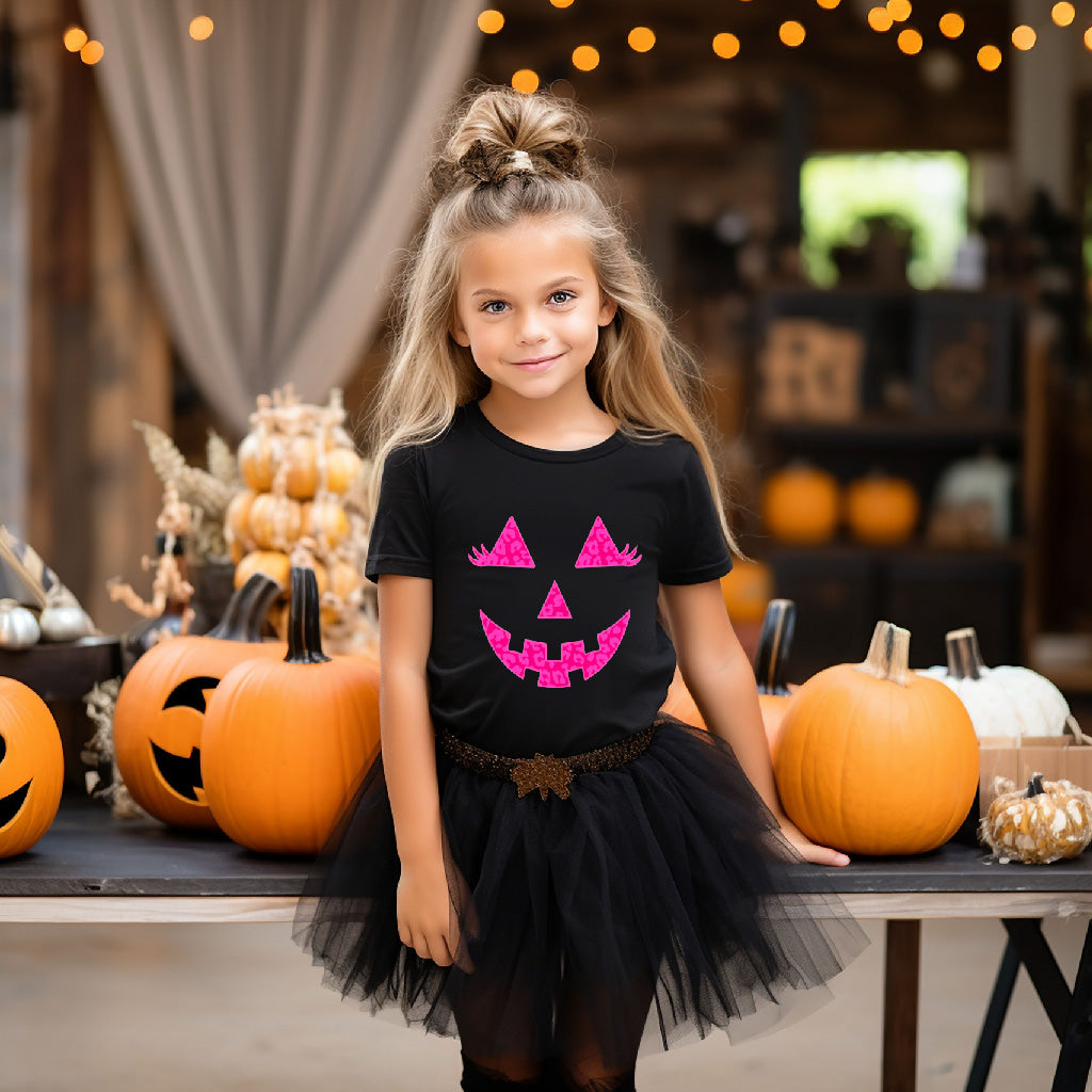 Pink Leopard Pumpkin Face