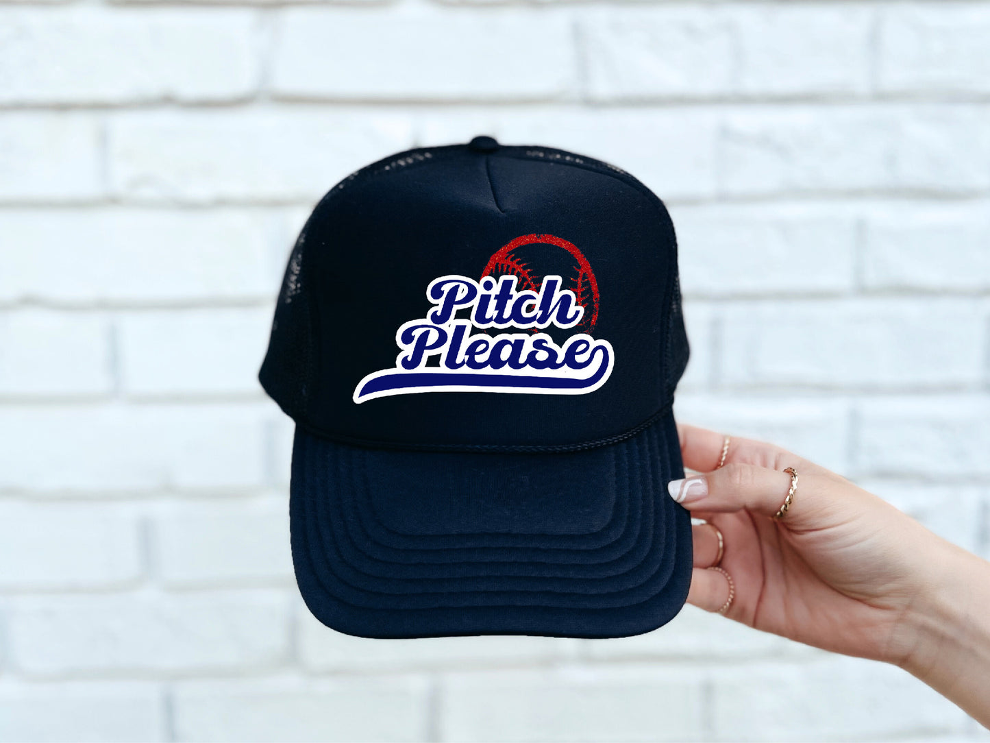 Pitch Please Black Trucker Hat