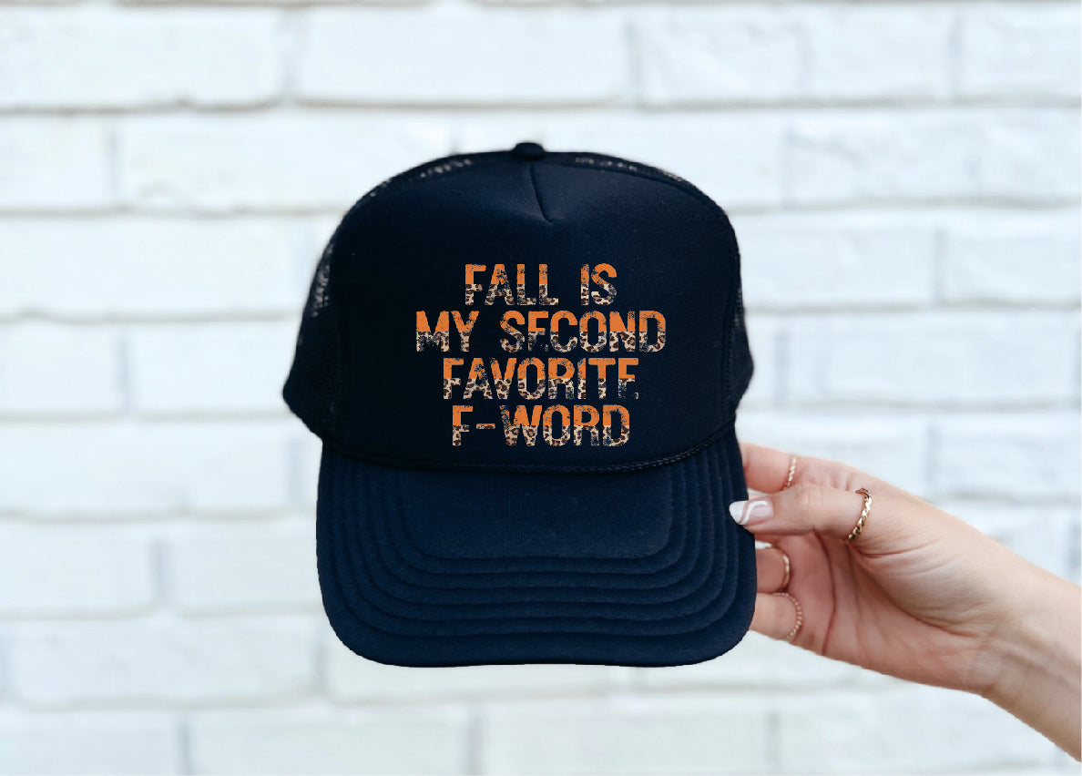 Second Favorite F Word Black Trucker Hat