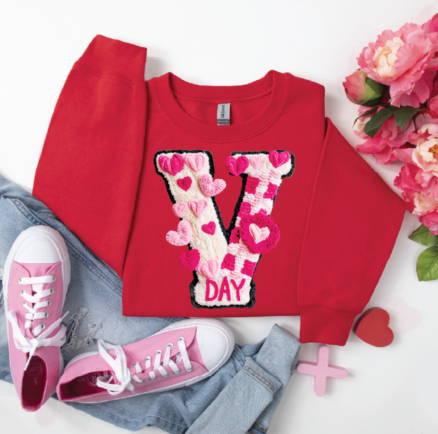 V DAY FAUX YARN LOOK - Unisex Graphic Sweatshirt