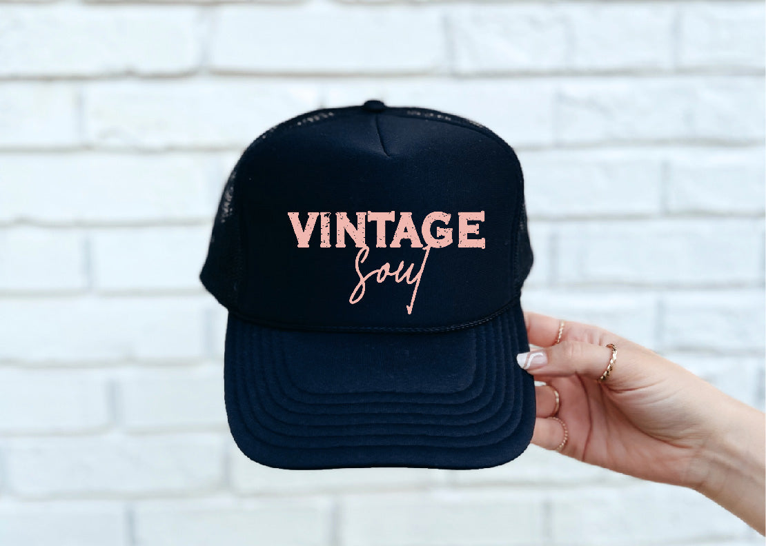 Vintage Soul Black Trucker Hat