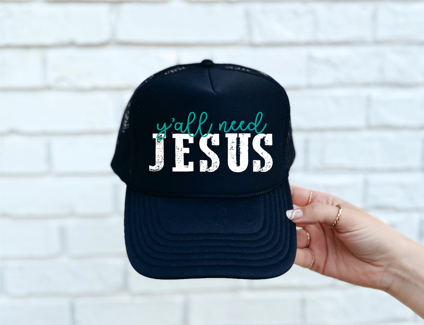 Y'all Need Jesus Black Trucker Hat