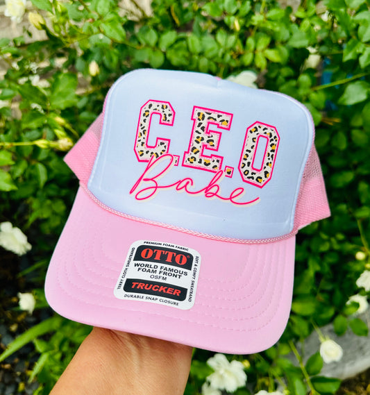 CEO Babe Light Pink & White Trucker Hat