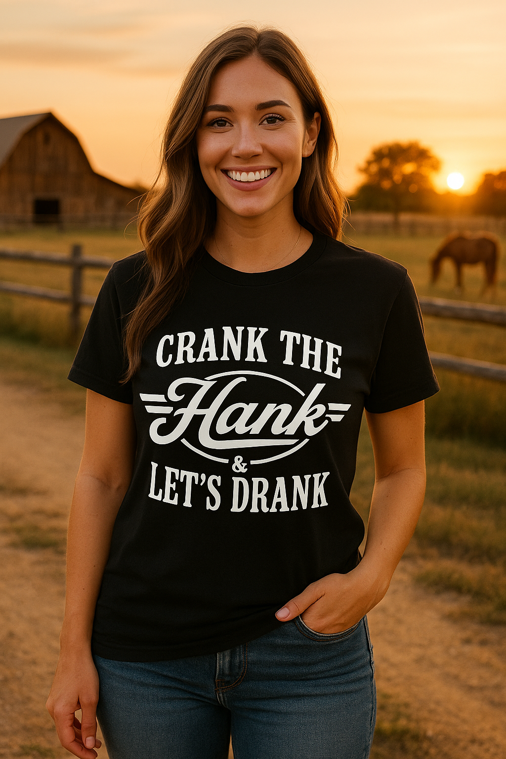 CRANK THE HANK AND LETS DRANK - Unisex Graphic Sweatshirt