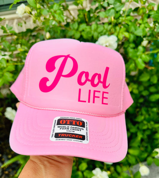 Pool Life Light Pink Trucker Hat