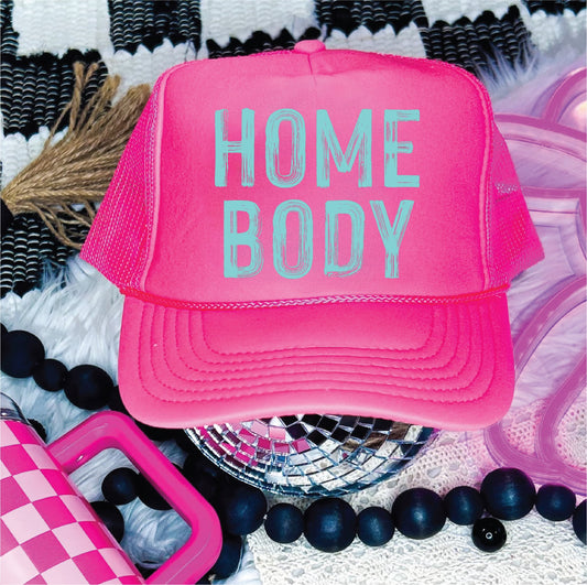 Homebody Neon Pink Unisex Foam Trucker Hat
